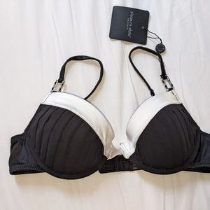 Pleasure State black tie silk blend bra 34B